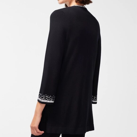 EUC Chico's Travelers Collection Rhinestone Cardigan L - Picture 3 of 16